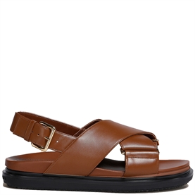 Marni Fussbett Sandaler, Gold Brown/Black